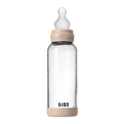 Nappflaska Glas Baby Silikon Medium Slow Flow 240 ml - Blush