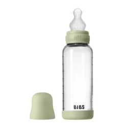 Nappflaska Glas Baby Silikon Medium Slow Flow 240 ml - Sage