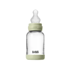 Nappflaska Glas Baby Silikon Slow Flow 120 ml - Sage