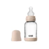 Nappflaska Glas Baby Silikon Slow Flow 120 ml - Blush