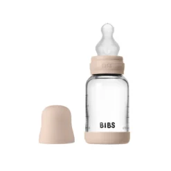 Nappflaska Glas Baby Silikon Slow Flow 120 ml - Blush