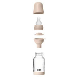 Nappflaska Glas Baby Silikon Slow Flow 120 ml - Blush