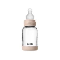 Nappflaska Glas Baby Silikon Slow Flow 120 ml - Blush