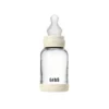 Nappflaska Glas Baby Silikon Slow Flow 120 ml - Ivory