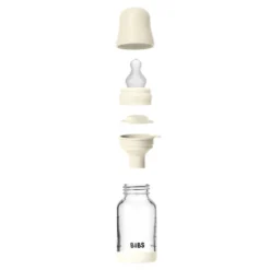 Nappflaska Glas Baby Silikon Slow Flow 120 ml - Ivory
