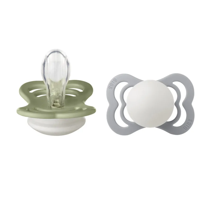Napp Supreme Glow 2-pack Silikon Symmetrisk 0-6 mån - Sage/Cloud