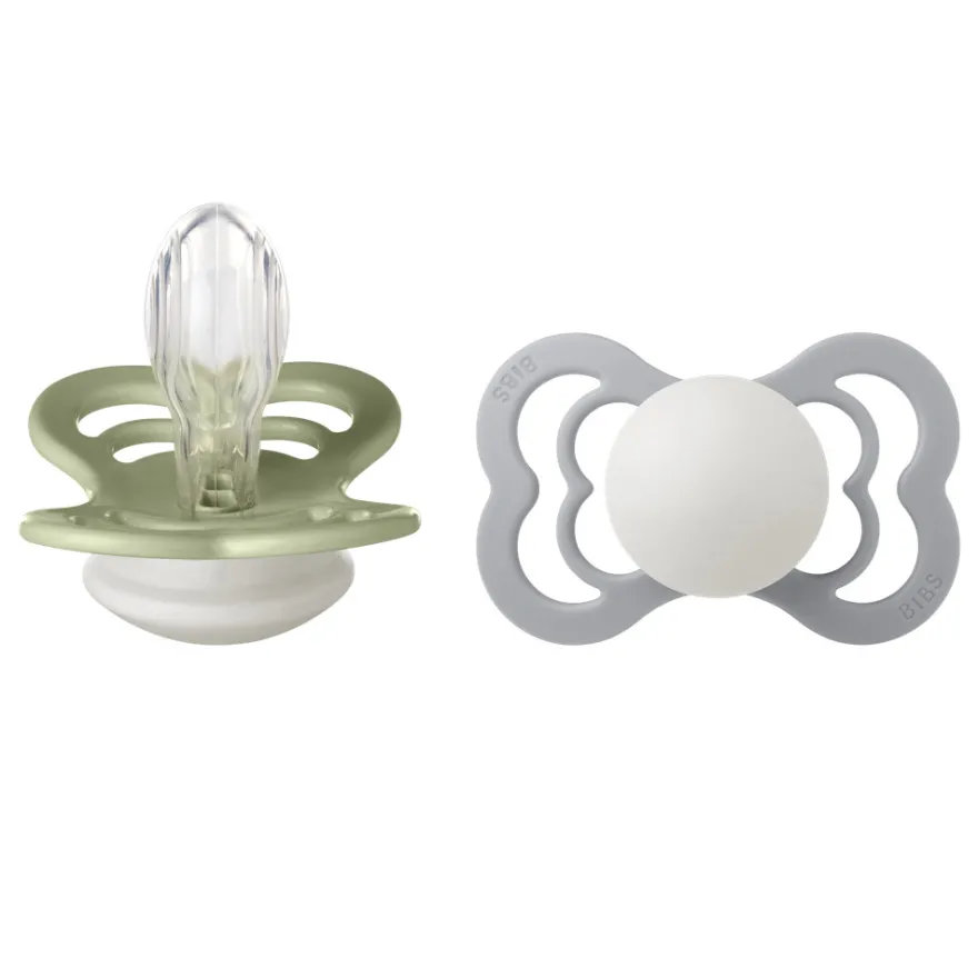 Napp Supreme Glow 2-pack Silikon Symmetrisk 6-18 mån - Sage/Cloud
