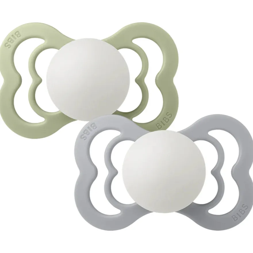 Napp Supreme Glow 2-pack Silikon Symmetrisk 6-18 mån - Sage/Cloud
