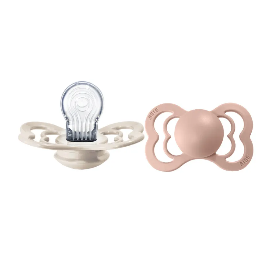 Napp Supreme 2-pack Silikon 6-18 mån - Blush/Ivory
