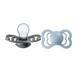Napp Supreme 2-pack Silikon Symmetrisk 6-18 mån - Iron/Baby Blue