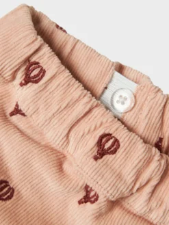 Nelly Cord Straight Byxor - Cameo Rose