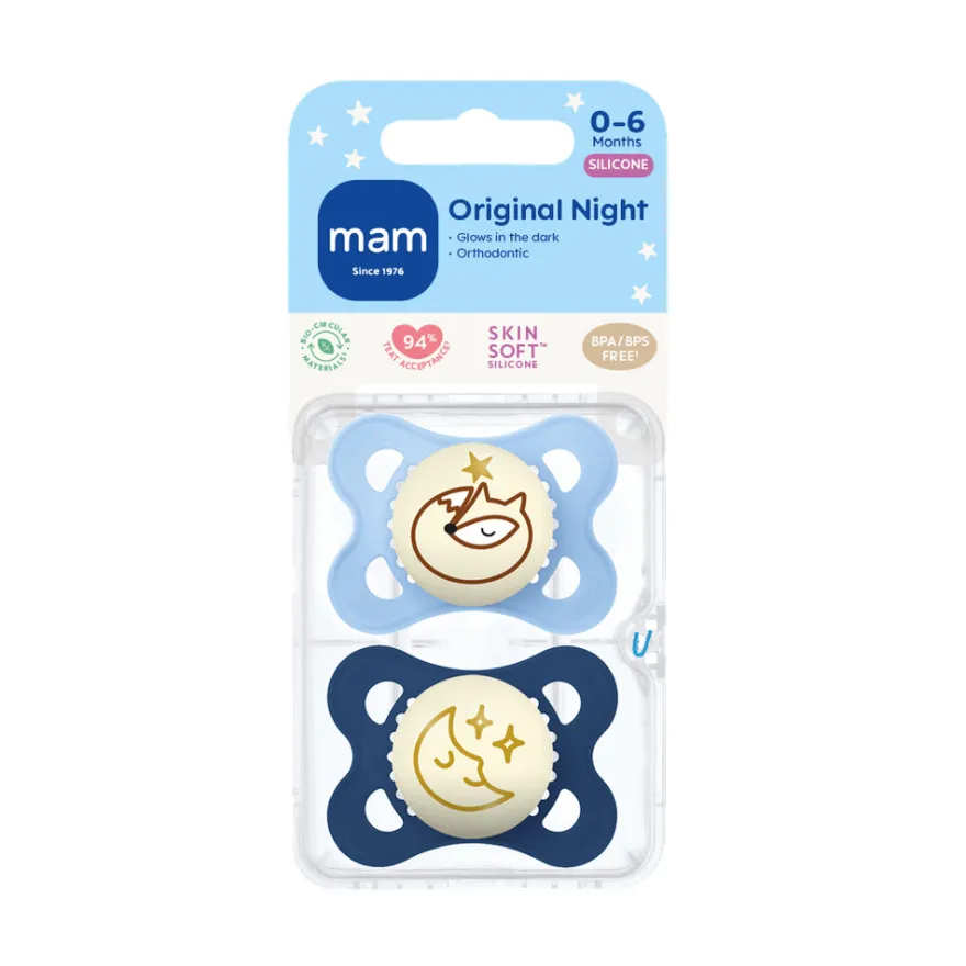 Original Night Silk Napp 0-6 mån 2-pack - Blue