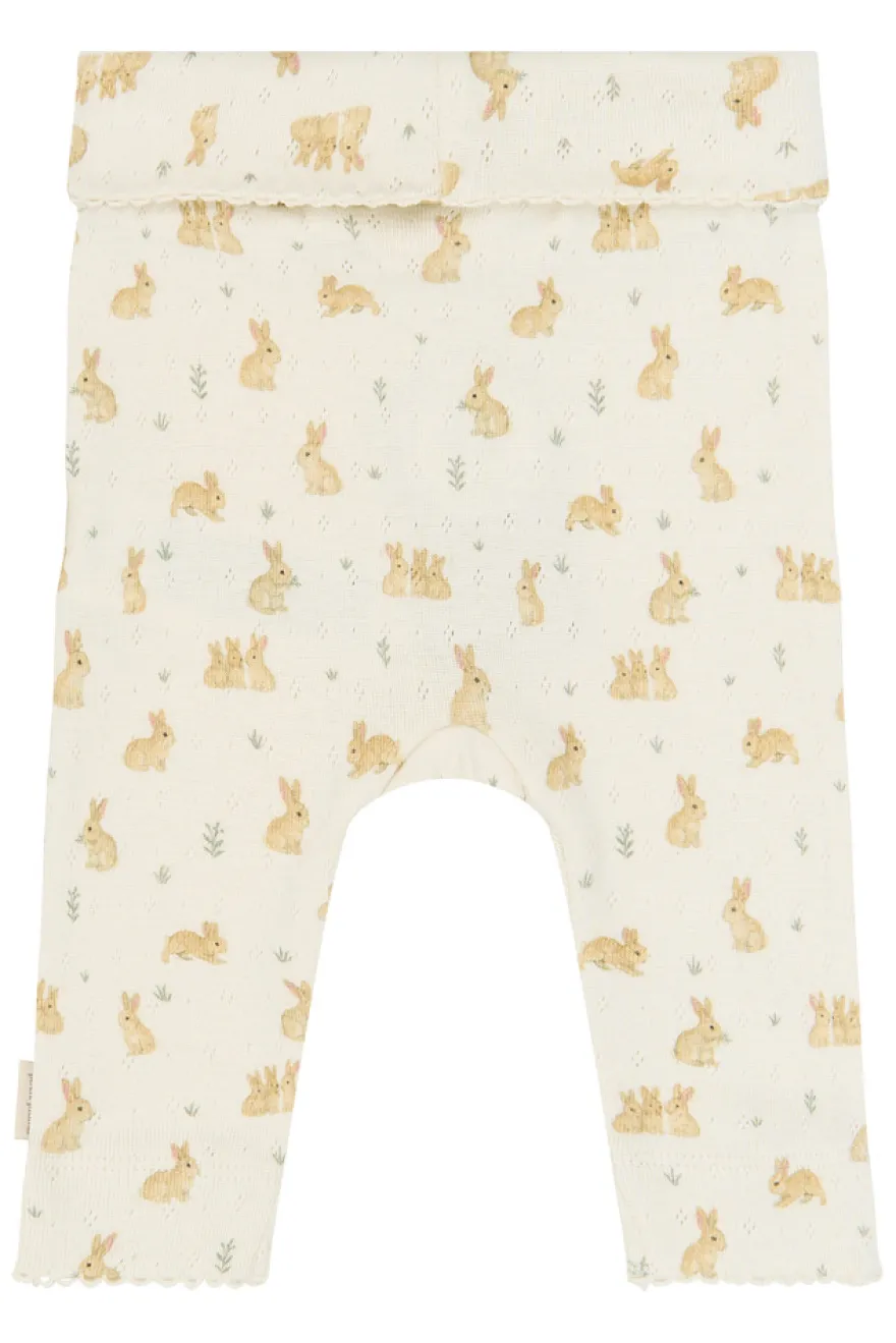 Petit Piao Dio High Waist Leggings - Eggnog Rabbit AOP