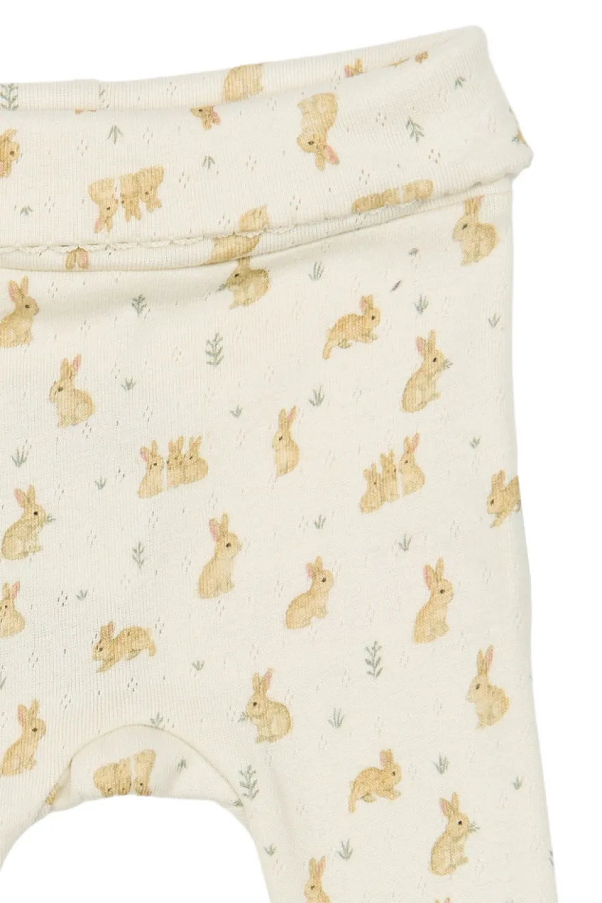 Petit Piao Dio High Waist Leggings - Eggnog Rabbit AOP