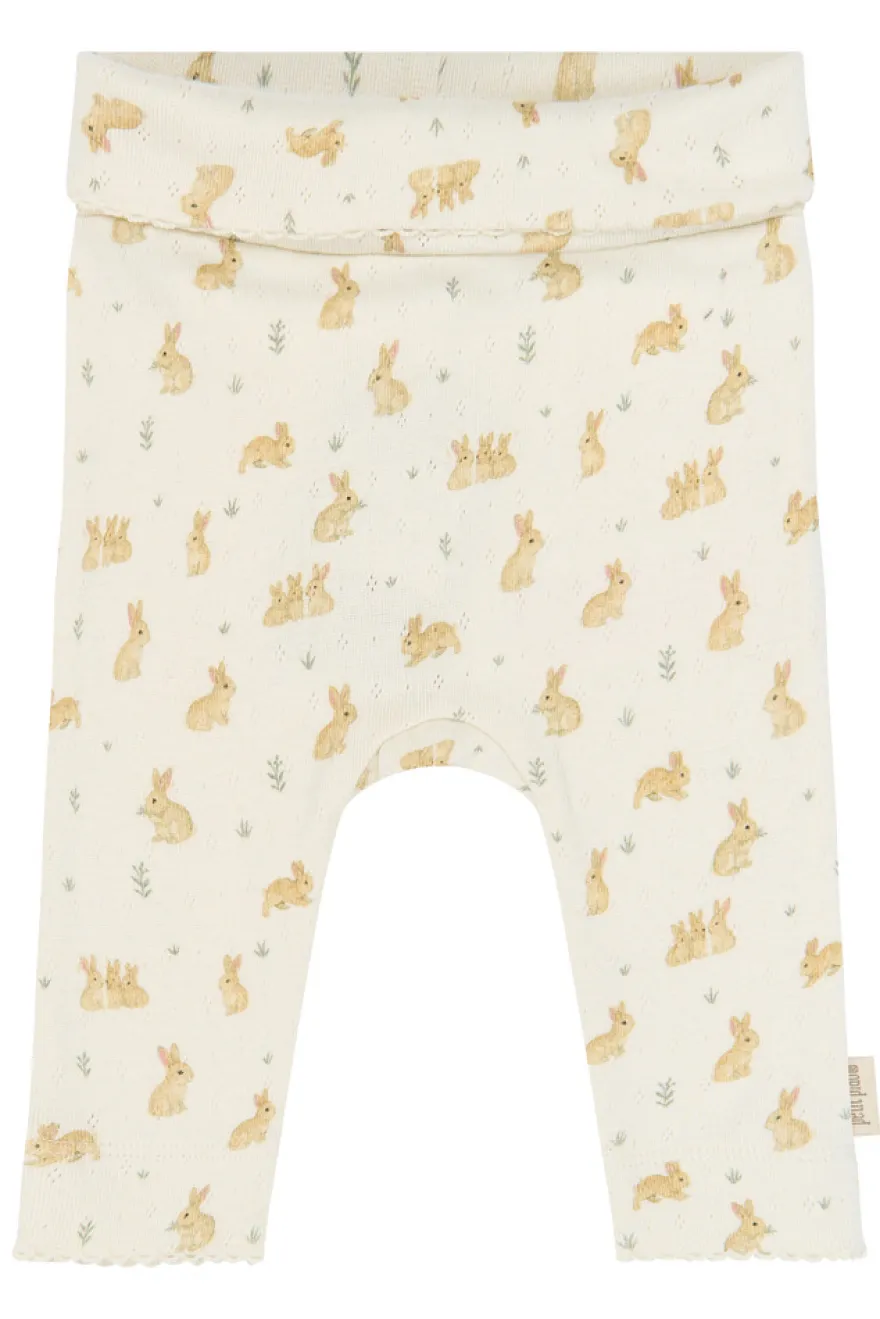 Petit Piao Dio High Waist Leggings - Eggnog Rabbit AOP
