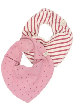 Petit Piao Sky Bib 2-Pack - Mauvewood Striped
