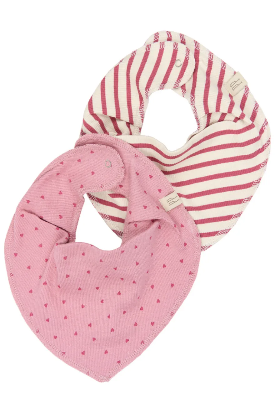 Petit Piao Sky Bib 2-Pack - Mauvewood Striped