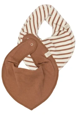 Petit Piao Sky Bib 2-Pack - Rawhide Striped