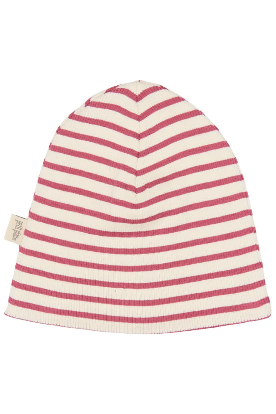 Petit Piao Sky Mössa 2-Pack - Mauvewood Striped