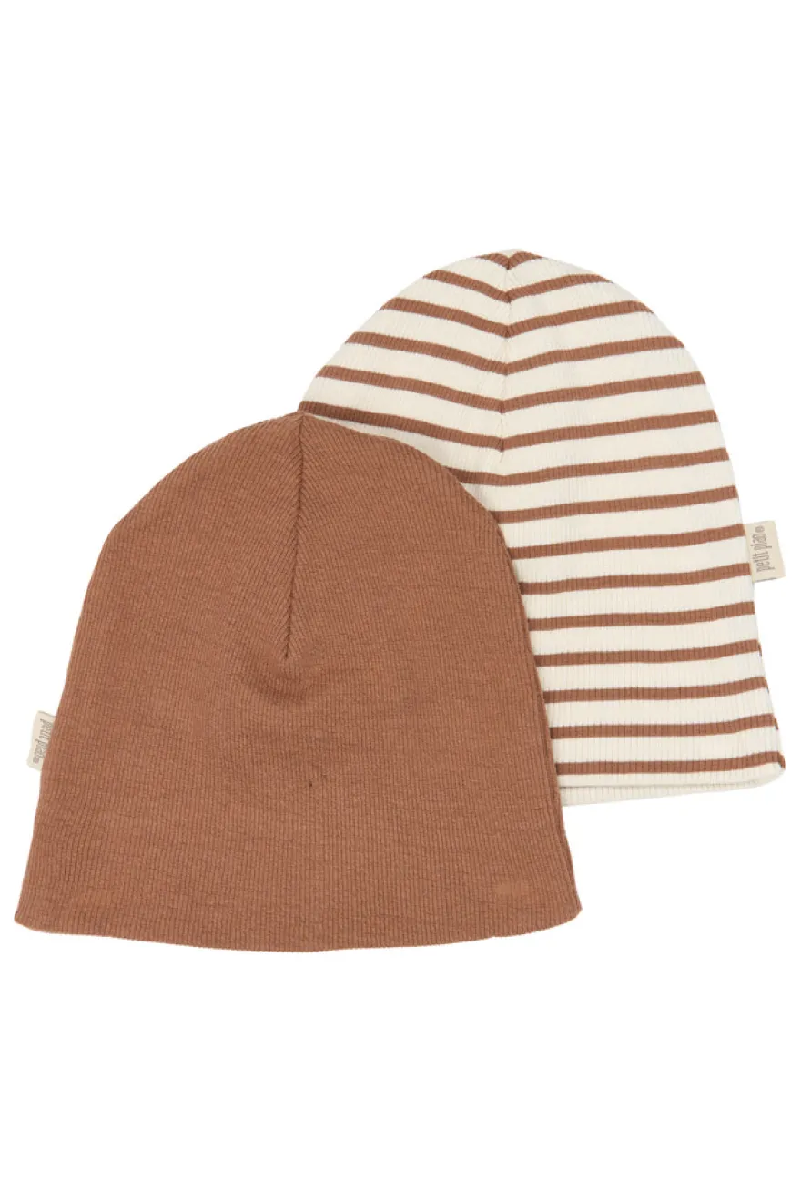 Petit Piao Sky Mössa 2-Pack - Rawhide Striped