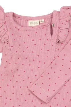 Petit Piao Sonja Långärmad Body - Rose Elegance Heart