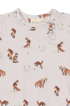 Petit Piao Star Långärmad Body - Gray Morn Fox