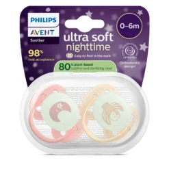Philips Avent Ultra Soft Nattnapp 0-6m - Gul/Röd