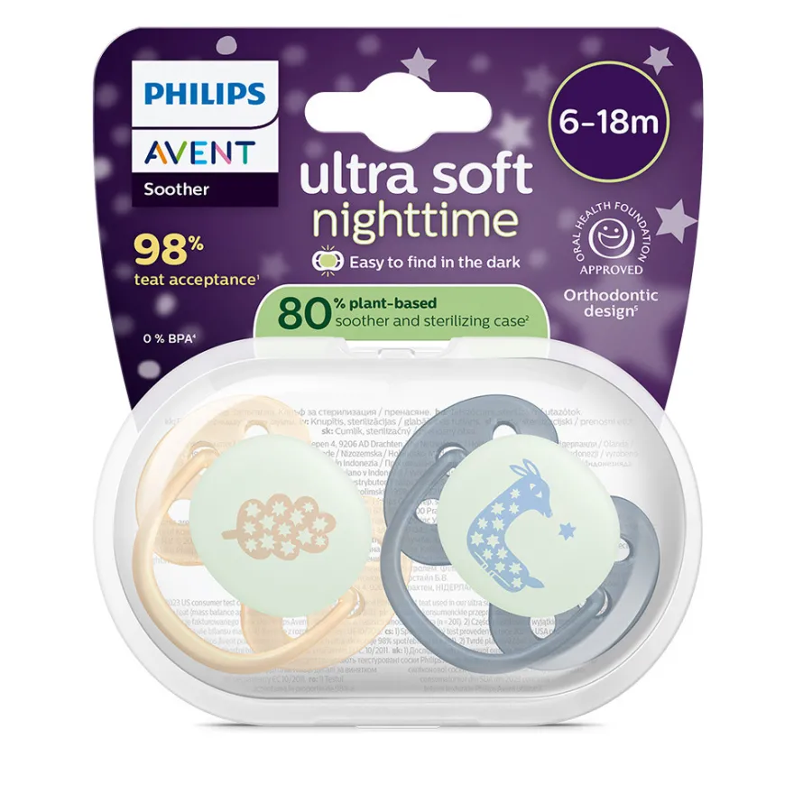 Philips Avent Ultra Soft Nattnapp 6-18m - Gul/Grå