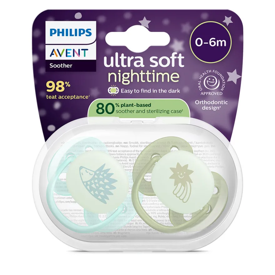Philips Avent Ultra Soft Nattnapp 0-6m - Grön/Blå