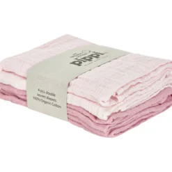 Pippi Ekologisk Muslinfilt 4-pack 65x65 cm - Rosa