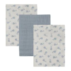 Pippi Muslinfilt 3‑pack 65x65 - Ashley Blue
