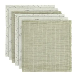 Pippi Muslinfilt 6‑pack 65x65 - Dried Sage