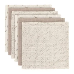 Pippi Muslinfilt 6‑pack 65x65 - Silver Lining