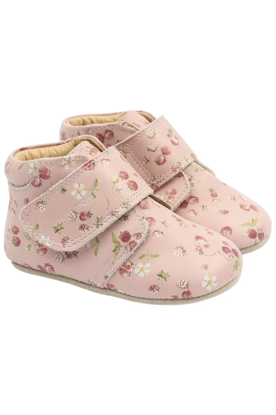 Piti Tofflor m. Tryck - Misty Rose Strawberry AOP