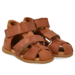 Prewalker Sandal m. Kardborre - Cognac/Cognac