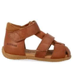 Prewalker Sandal m. Kardborre - Cognac/Cognac