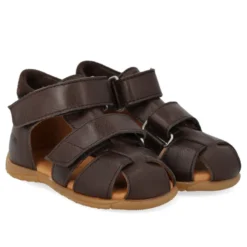 Prewalker Sandal m. Kardborre - Dark brown/Dark brown
