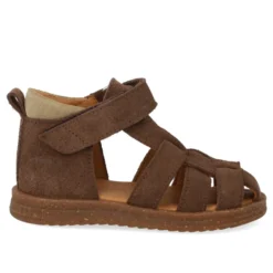 Prewalker Sandal m. Kardborre - Dark Taupe/Sand
