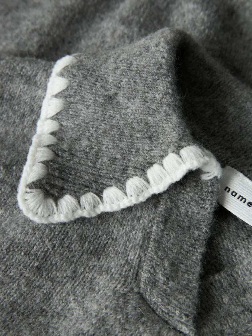Rikasa Stickad Polo - Grey Melange