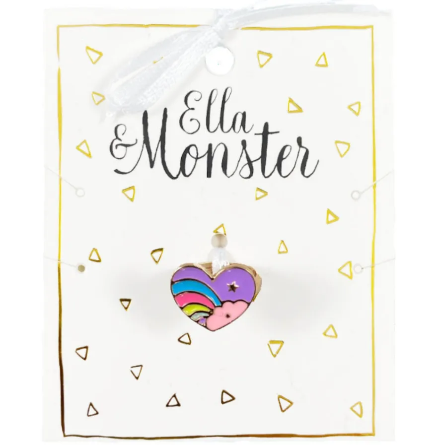 Ring Rainbow Heart Purple