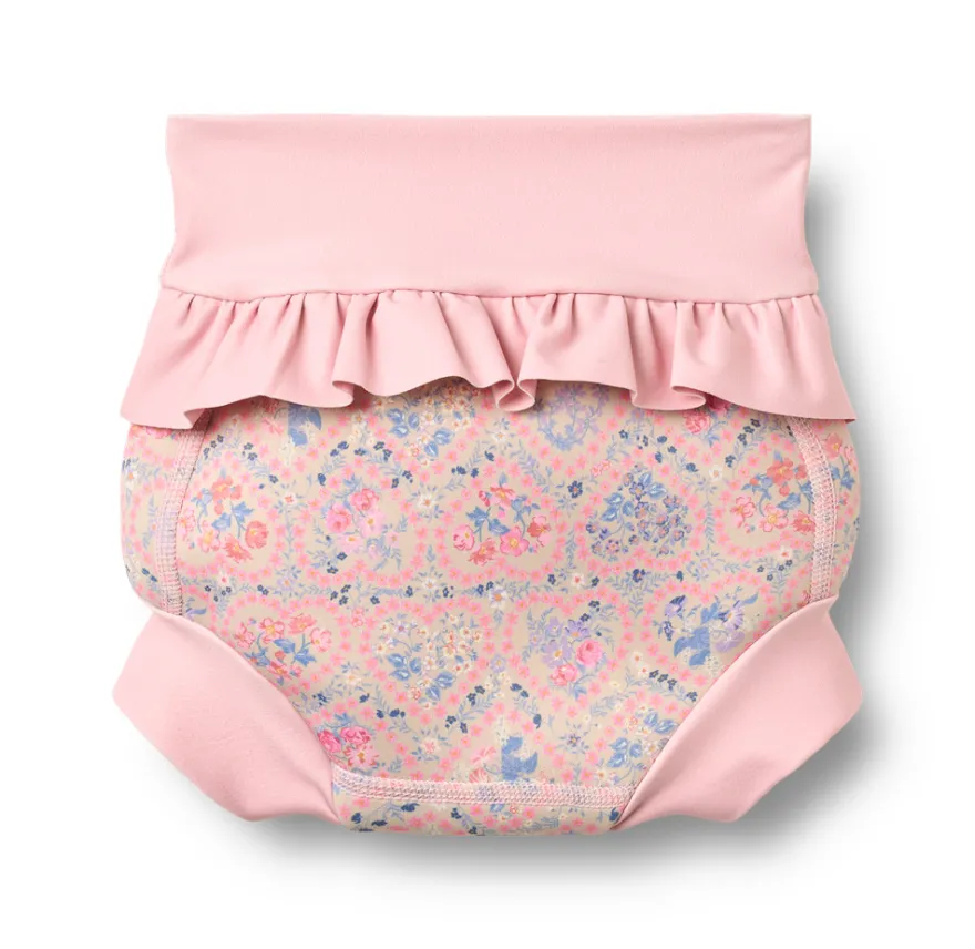 Rita Neoprene Badblöja - Pink Heart Flowers