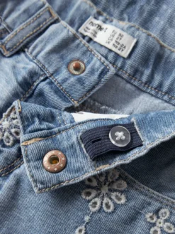 Rose Mom Denim Shorts - Light Blue Denim