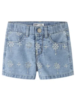 Rose Mom Denim Shorts - Light Blue Denim