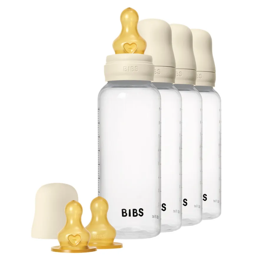 Rund nappflaska Latex 4-Pack 270ml - Ivory