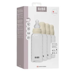 Rund nappflaska Silikon 4-Pack 270ml - Ivory