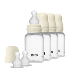 Rund nappflaska Silikon 4-Pack 150 ml - Ivory