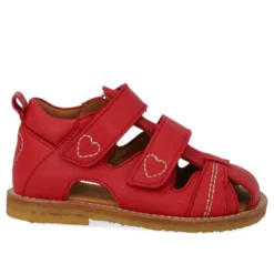 Sandal m. Hjäta Broderi - Red