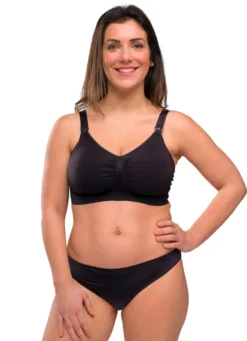 Seamless Amnings-BH Med Inlägg - Black