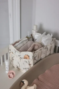 Sebra Tusle Förvaringskorg Med Handtag - Powder Blossom