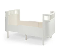 Sebra Växasäng 2i1 Baby & Juniorsäng Och Madrass - Classic White